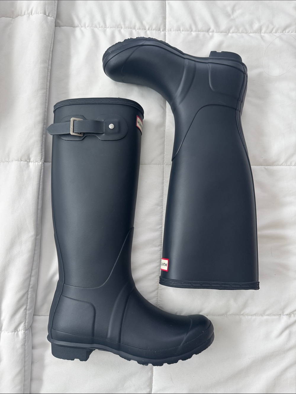Hunter Tall Matte Navy Blue Rain Boots